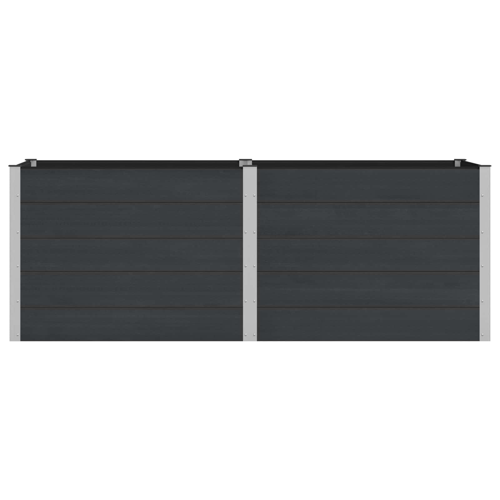 vidaXL Υπερυψωμένη Ζαρντινιέρα Μαύρο 250 x 100 x 91 cm - Image 3