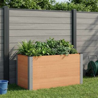 vidaXL Υπερυψωμένη Ζαρντινιέρα Καφέ 100 x 50 x 54 cm WPC και Αλουμίνιο