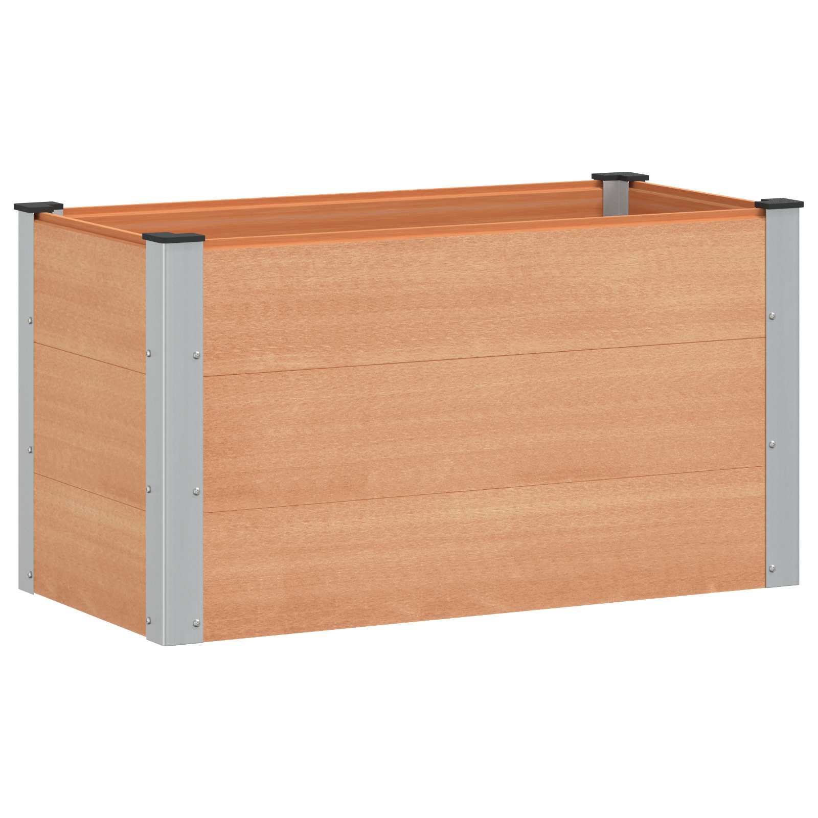 vidaXL Υπερυψωμένη Ζαρντινιέρα Καφέ 100 x 50 x 54 cm WPC και Αλουμίνιο - Image 2