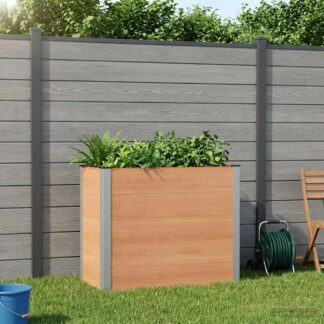 vidaXL Υπερυψωμένη Ζαρντινιέρα Καφέ 100 x 50 x 91 cm WPC και Αλουμίνιο