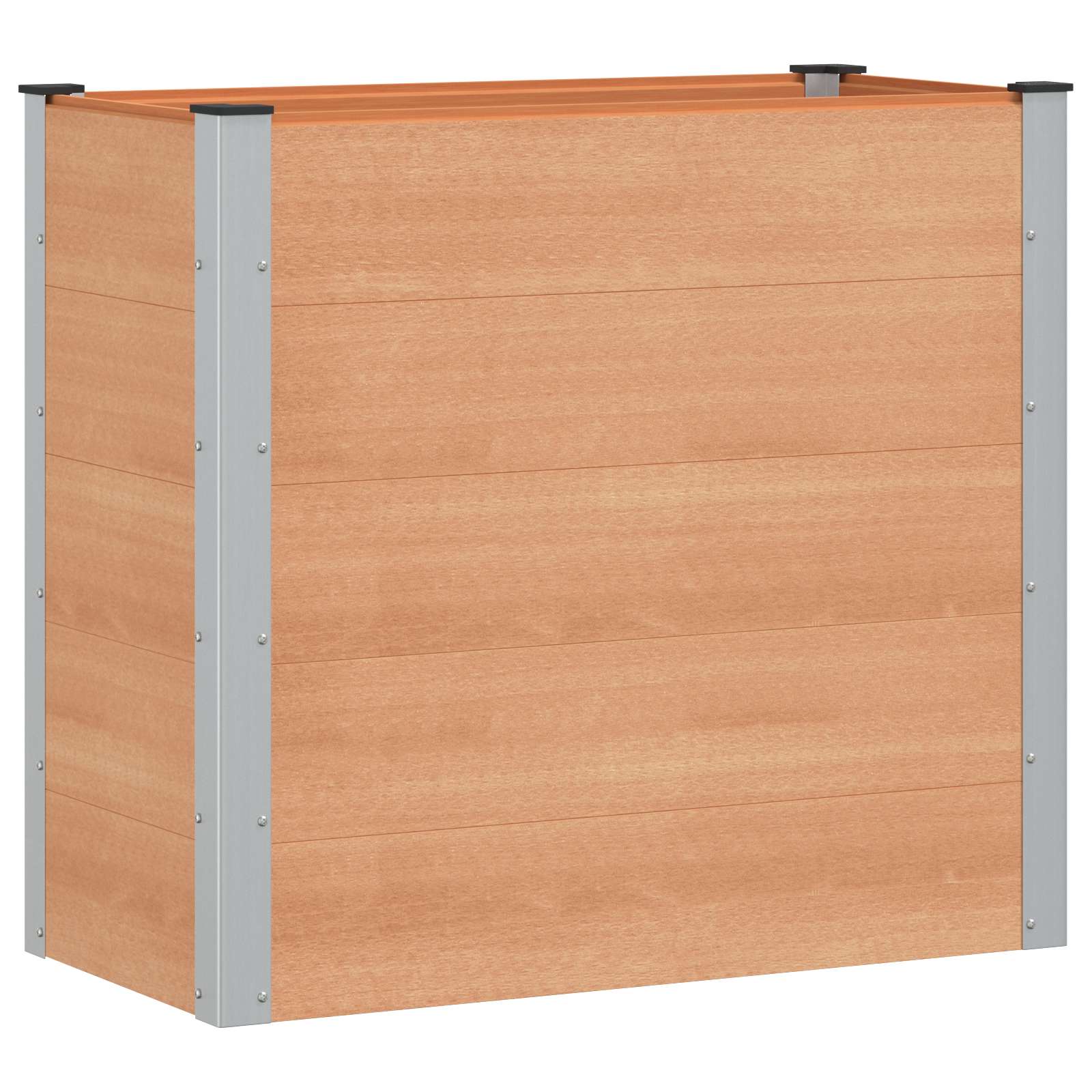 vidaXL Υπερυψωμένη Ζαρντινιέρα Καφέ 100 x 50 x 91 cm WPC και Αλουμίνιο - Image 2