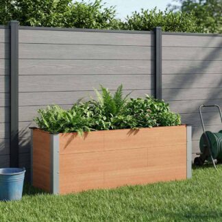vidaXL Υπερυψωμένη Ζαρντινιέρα Καφέ 150 x 50 x 54 cm WPC και Αλουμίνιο