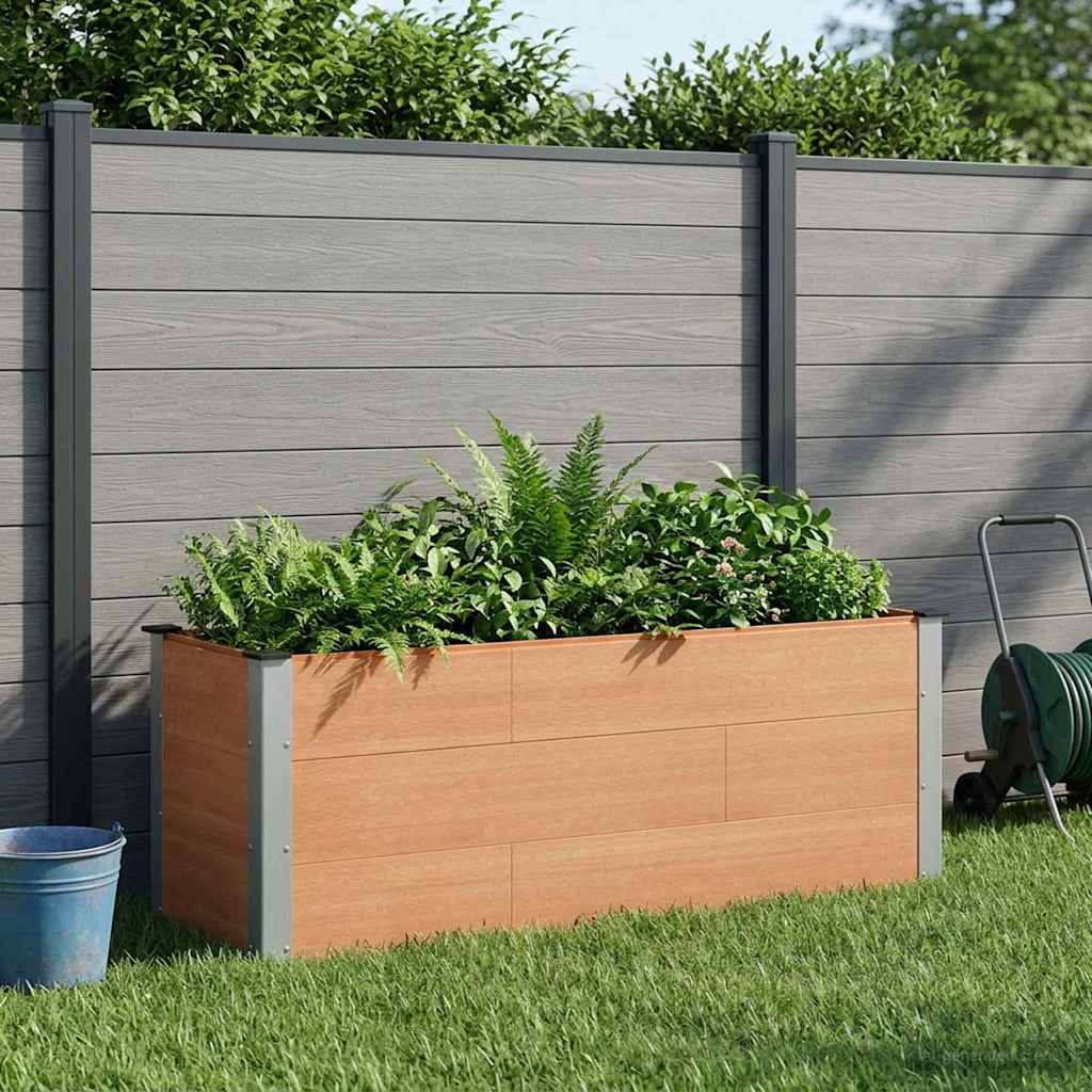 vidaXL Υπερυψωμένη Ζαρντινιέρα Καφέ 150 x 50 x 54 cm WPC και Αλουμίνιο
