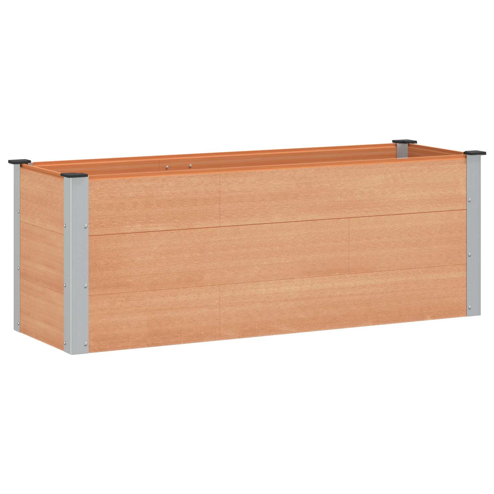 vidaXL Υπερυψωμένη Ζαρντινιέρα Καφέ 150 x 50 x 54 cm WPC και Αλουμίνιο - Image 2