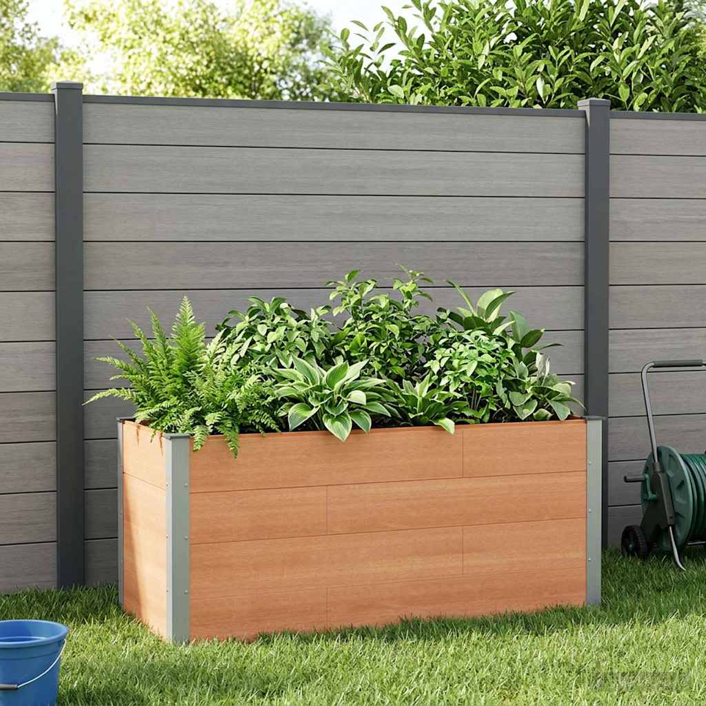 vidaXL Υπερυψωμένη Ζαρντινιέρα Καφέ 150 x 50 x 91 cm WPC και Αλουμίνιο