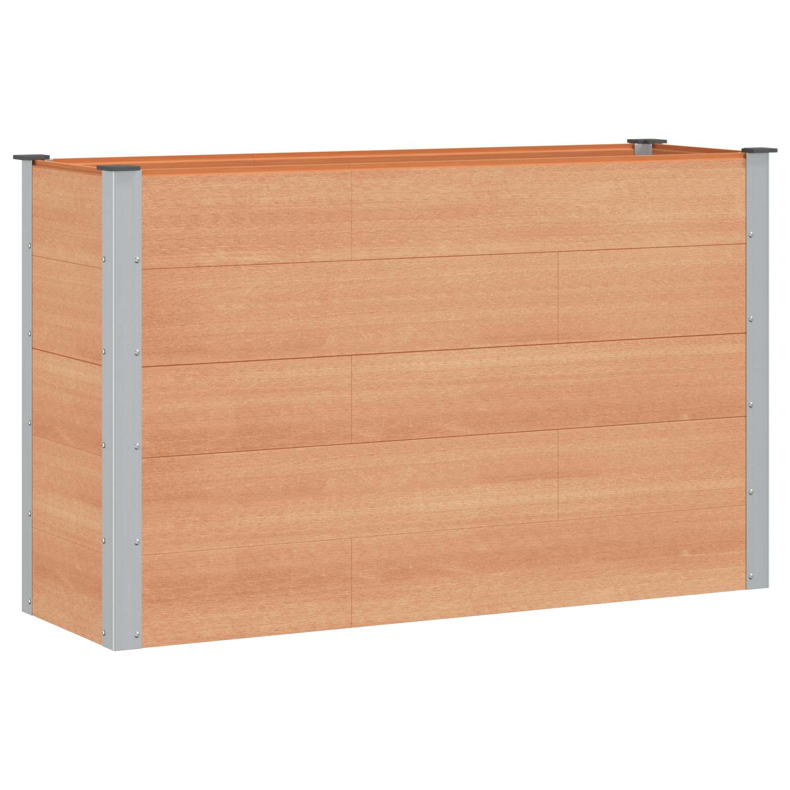 vidaXL Υπερυψωμένη Ζαρντινιέρα Καφέ 150 x 50 x 91 cm WPC και Αλουμίνιο - Image 2
