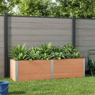 vidaXL Υπερυψωμένη Ζαρντινιέρα Καφέ 200 x 50 x 54 cm WPC και Αλουμίνιο