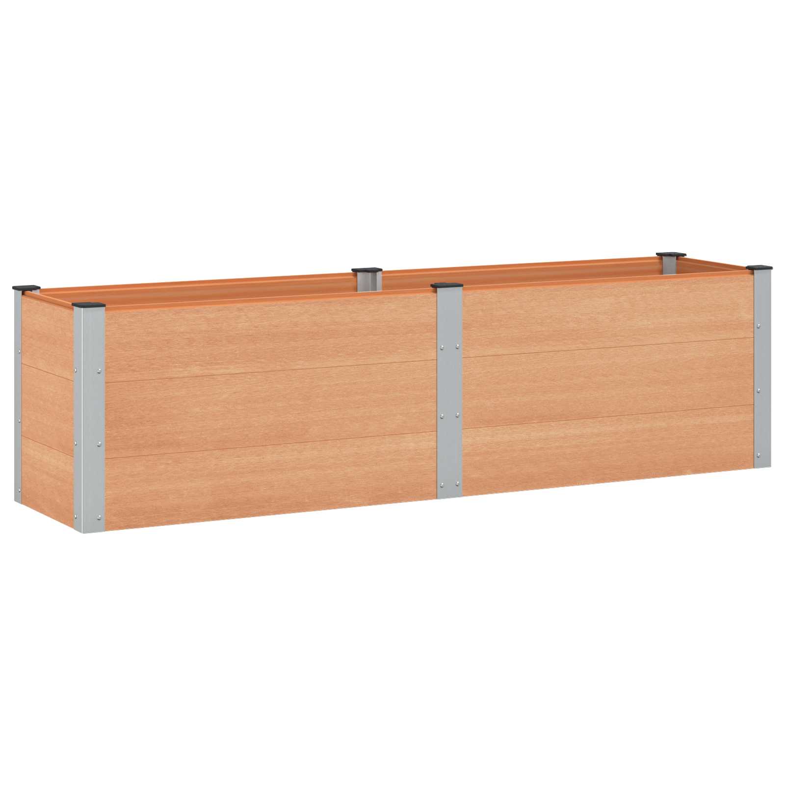 vidaXL Υπερυψωμένη Ζαρντινιέρα Καφέ 200 x 50 x 54 cm WPC και Αλουμίνιο - Image 2