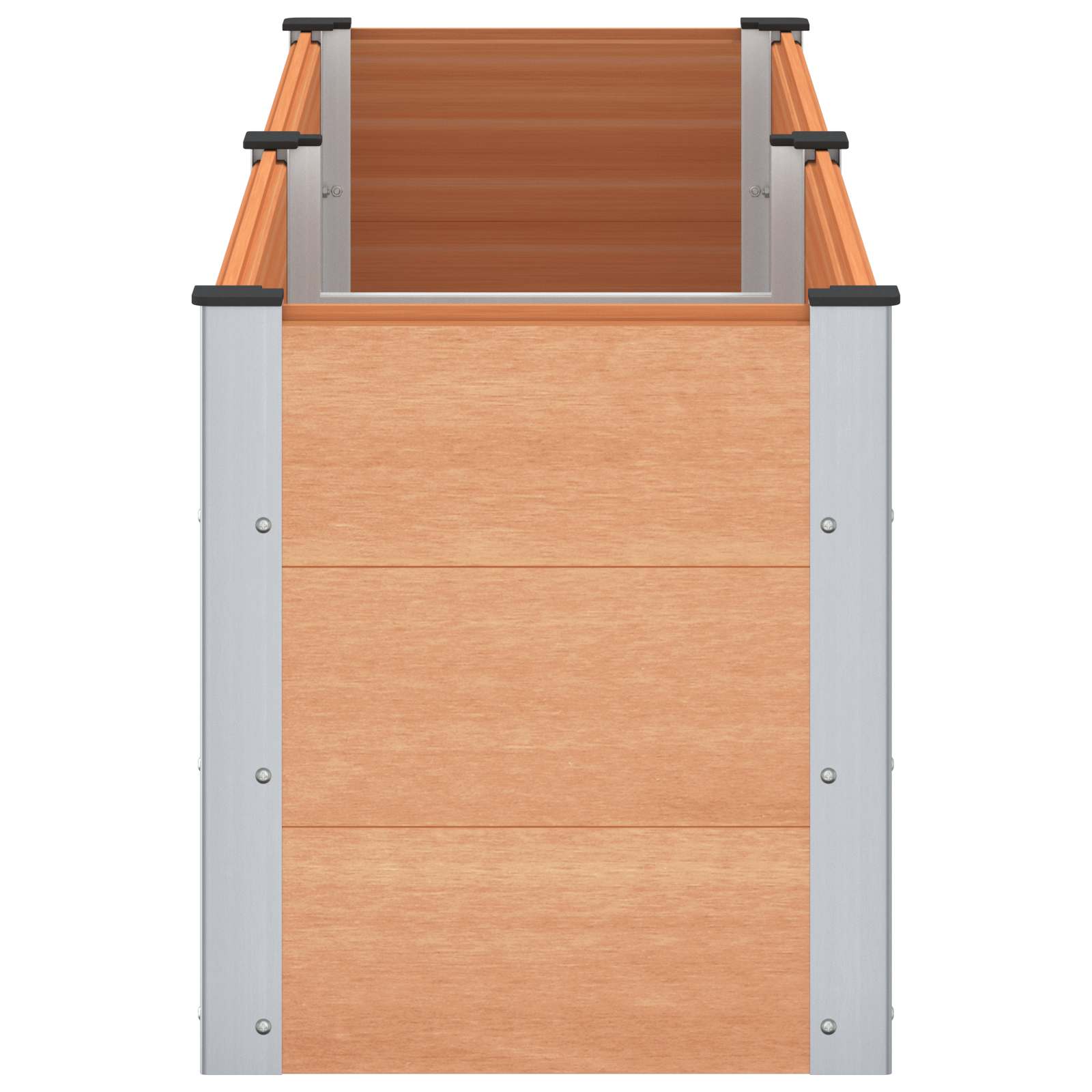 vidaXL Υπερυψωμένη Ζαρντινιέρα Καφέ 200 x 50 x 54 cm WPC και Αλουμίνιο - Image 4