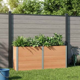 vidaXL Υπερυψωμένη Ζαρντινιέρα Καφέ 200 x 50 x 91 cm WPC και Αλουμίνιο