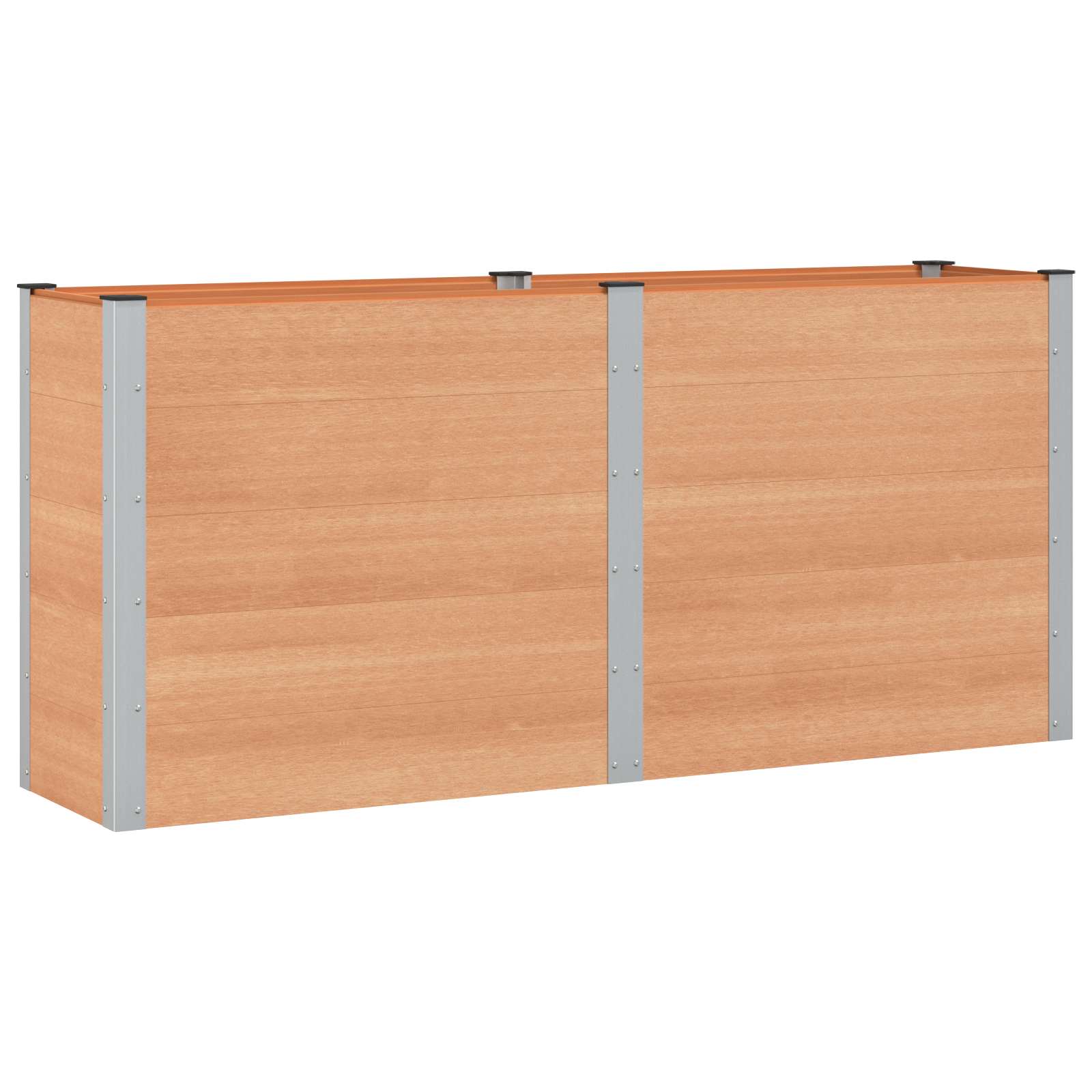 vidaXL Υπερυψωμένη Ζαρντινιέρα Καφέ 200 x 50 x 91 cm WPC και Αλουμίνιο - Image 2
