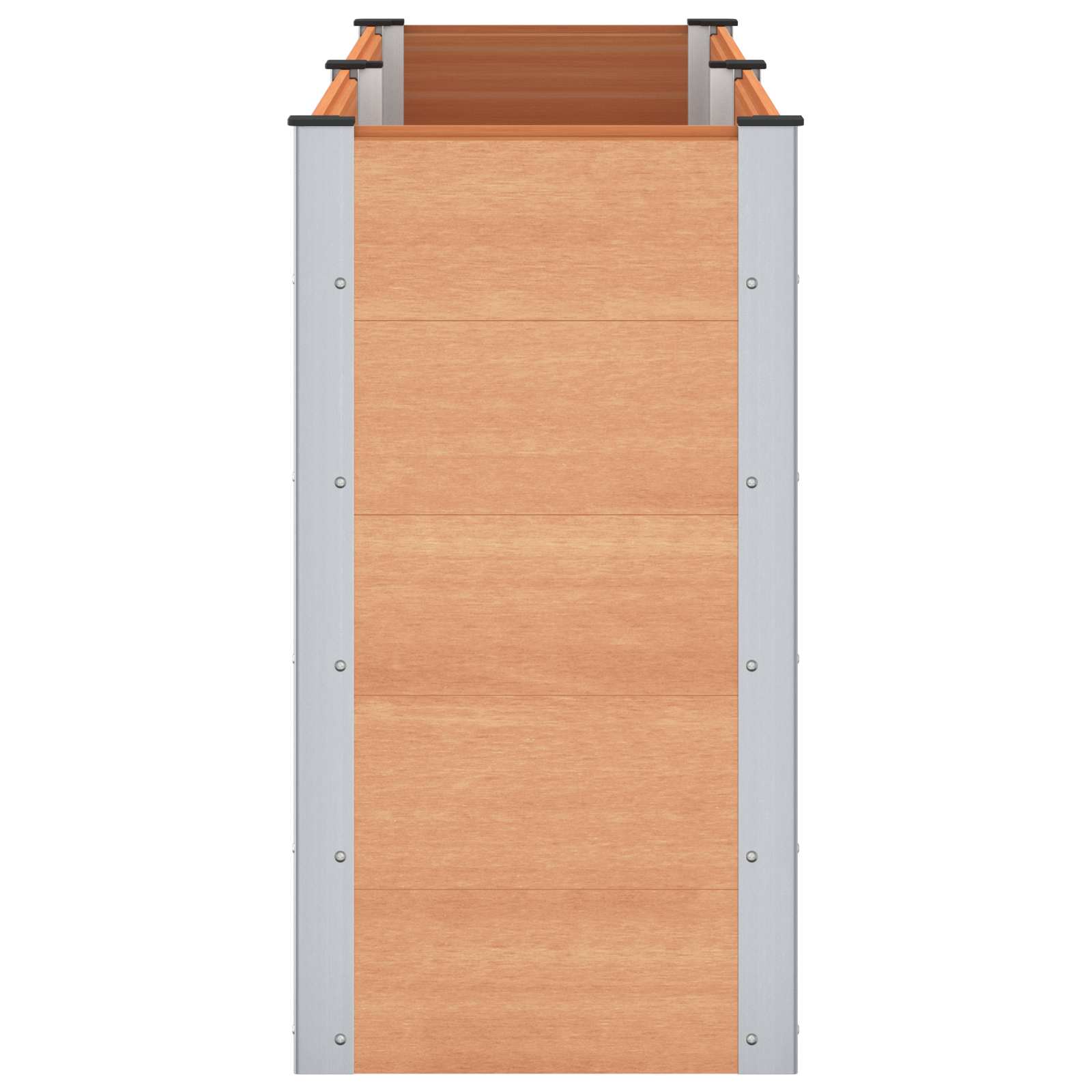 vidaXL Υπερυψωμένη Ζαρντινιέρα Καφέ 200 x 50 x 91 cm WPC και Αλουμίνιο - Image 4