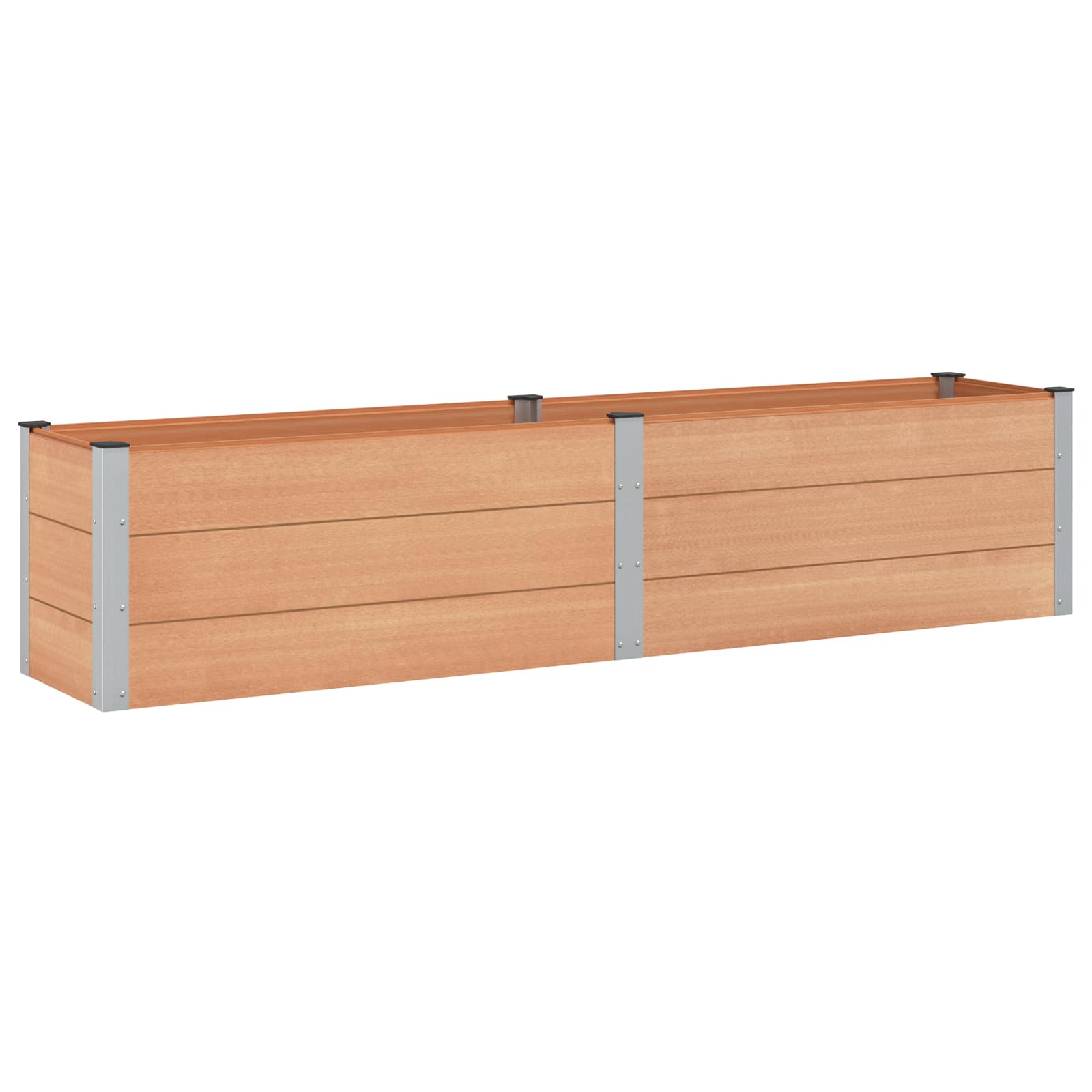 vidaXL Υπερυψωμένη Ζαρντινιέρα Καφέ 250 x 50 x 54 cm WPC και Αλουμίνιο - Image 2