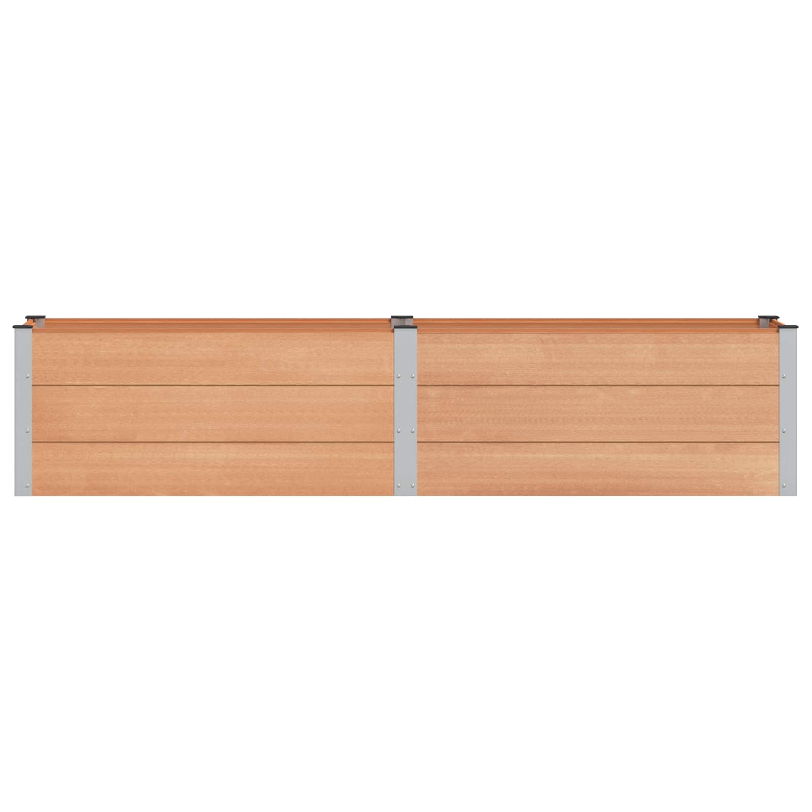 vidaXL Υπερυψωμένη Ζαρντινιέρα Καφέ 250 x 50 x 54 cm WPC και Αλουμίνιο - Image 3