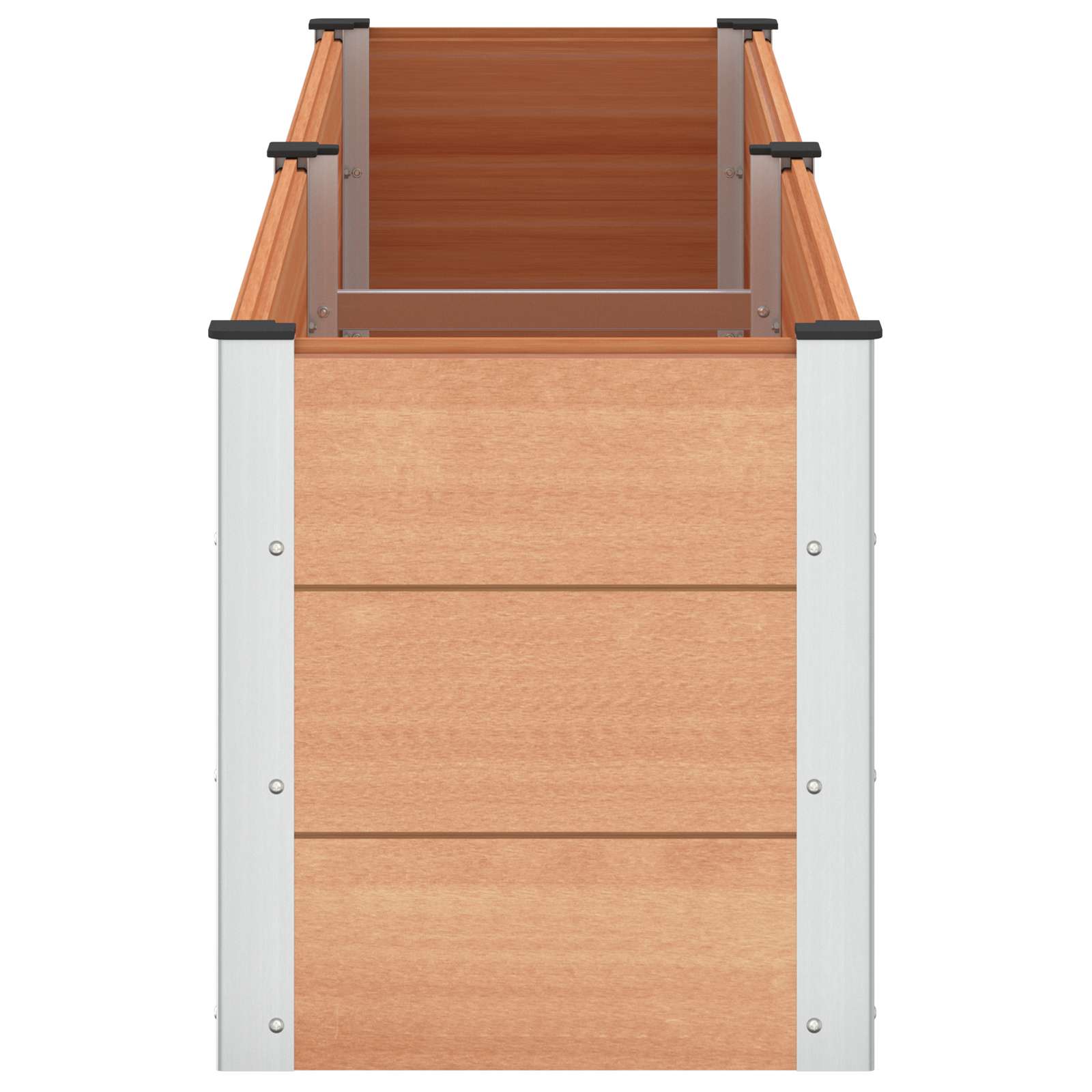 vidaXL Υπερυψωμένη Ζαρντινιέρα Καφέ 250 x 50 x 54 cm WPC και Αλουμίνιο - Image 4