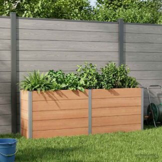 vidaXL Υπερυψωμένη Ζαρντινιέρα Καφέ 250 x 50 x 91 εκ WPC και Αλουμίνιο