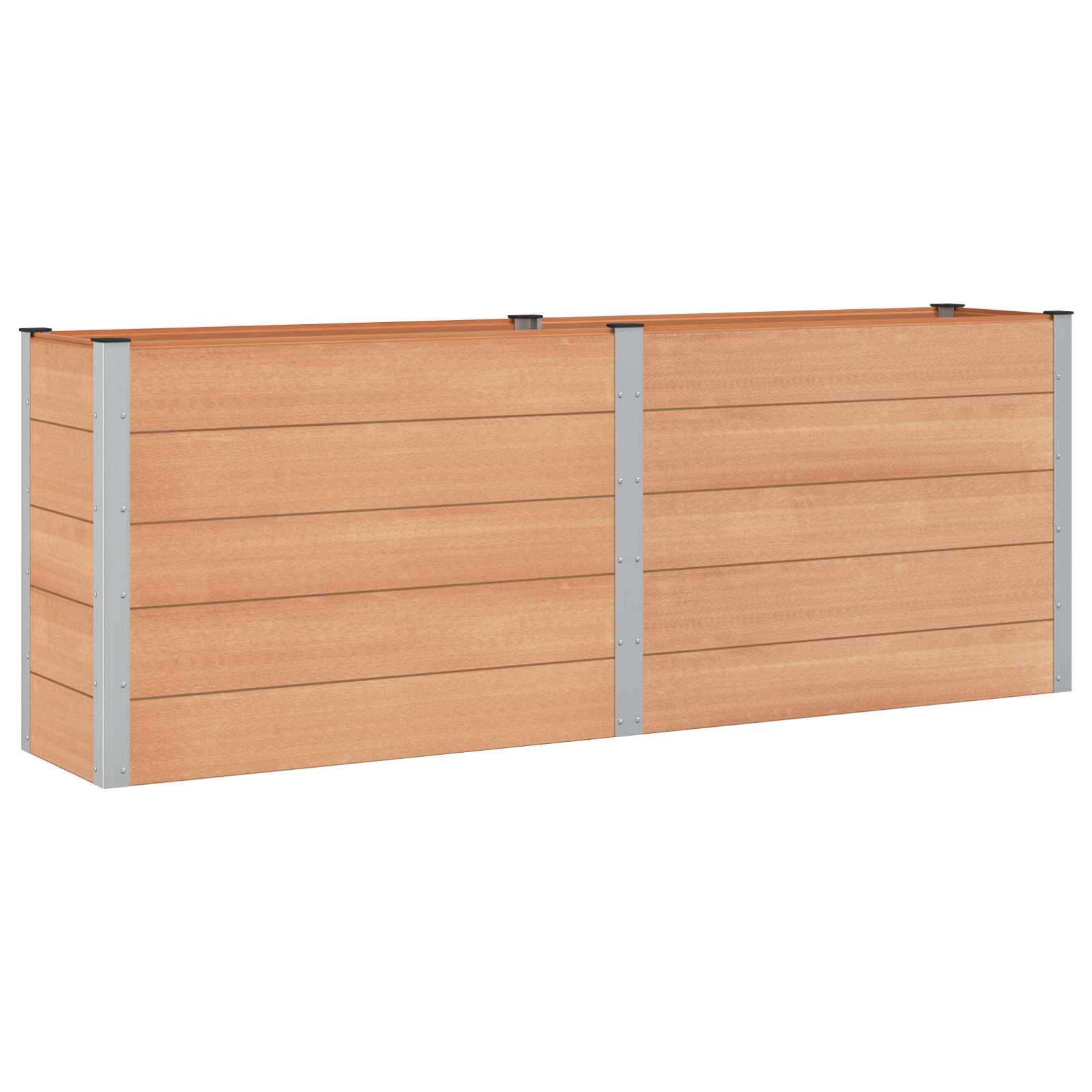 vidaXL Υπερυψωμένη Ζαρντινιέρα Καφέ 250 x 50 x 91 εκ WPC και Αλουμίνιο - Image 2