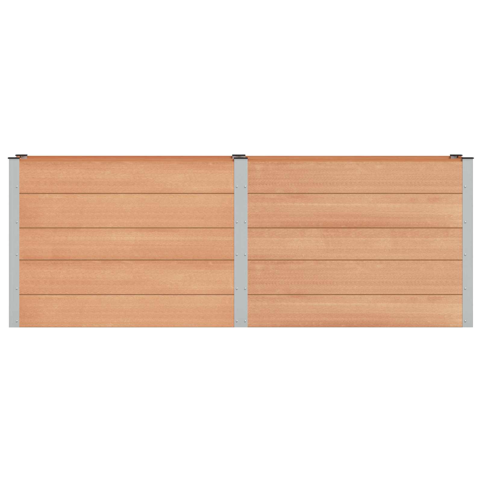 vidaXL Υπερυψωμένη Ζαρντινιέρα Καφέ 250 x 50 x 91 εκ WPC και Αλουμίνιο - Image 3