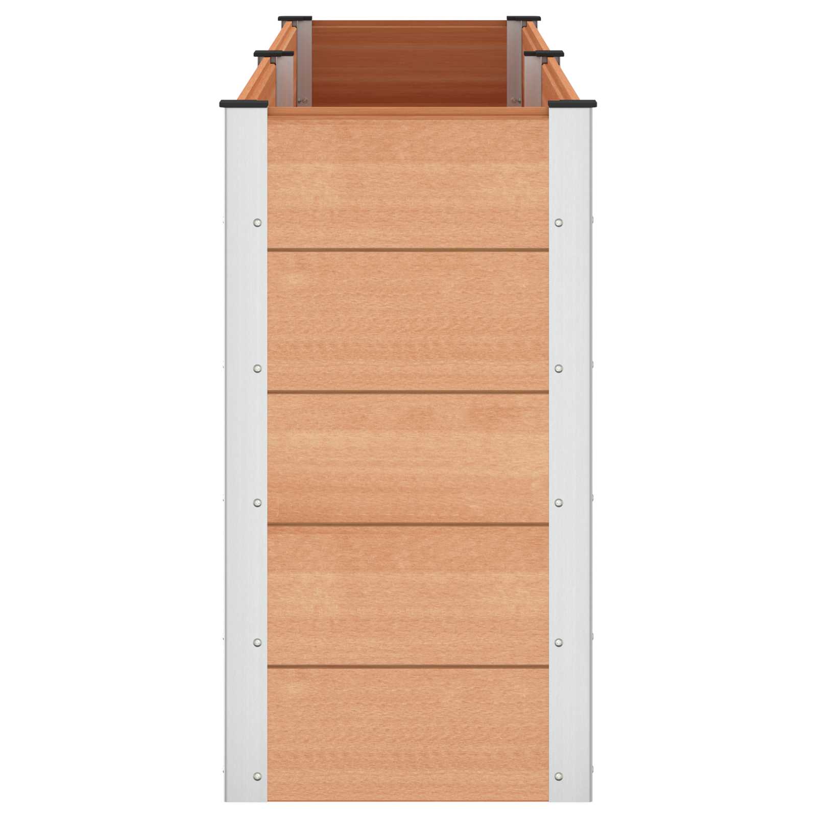 vidaXL Υπερυψωμένη Ζαρντινιέρα Καφέ 250 x 50 x 91 εκ WPC και Αλουμίνιο - Image 4