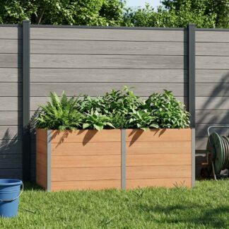 vidaXL Υπερυψωμένη Ζαρντινιέρα Καφέ 250 x 100 x 91 cm