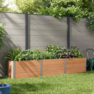 vidaXL Υπερυψωμένη Ζαρντινιέρα Καφέ 300 x 50 x 54 cm WPC και Αλουμίνιο