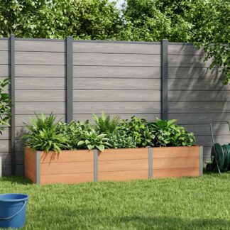 vidaXL Υπερυψωμένη Ζαρντινιέρα Καφέ 300 x 100 x 54 cm