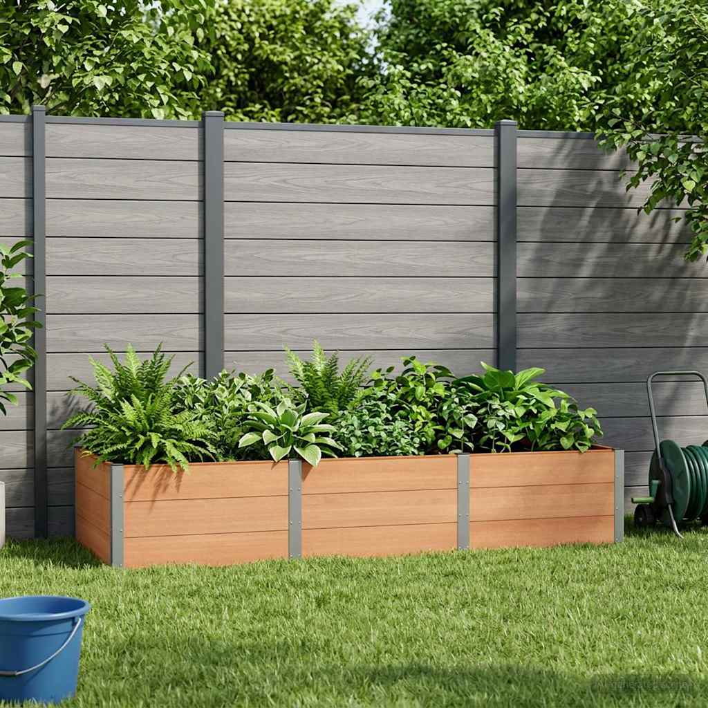 vidaXL Υπερυψωμένη Ζαρντινιέρα Καφέ 300 x 100 x 54 cm