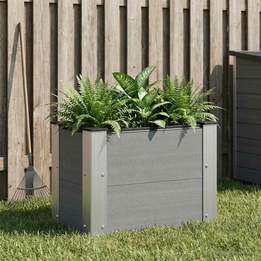 vidaXL Υπερυψωμένη Ζαρντινιέρα Γκρι 50 x 30 x 36 εκ WPC και Αλουμίνιο