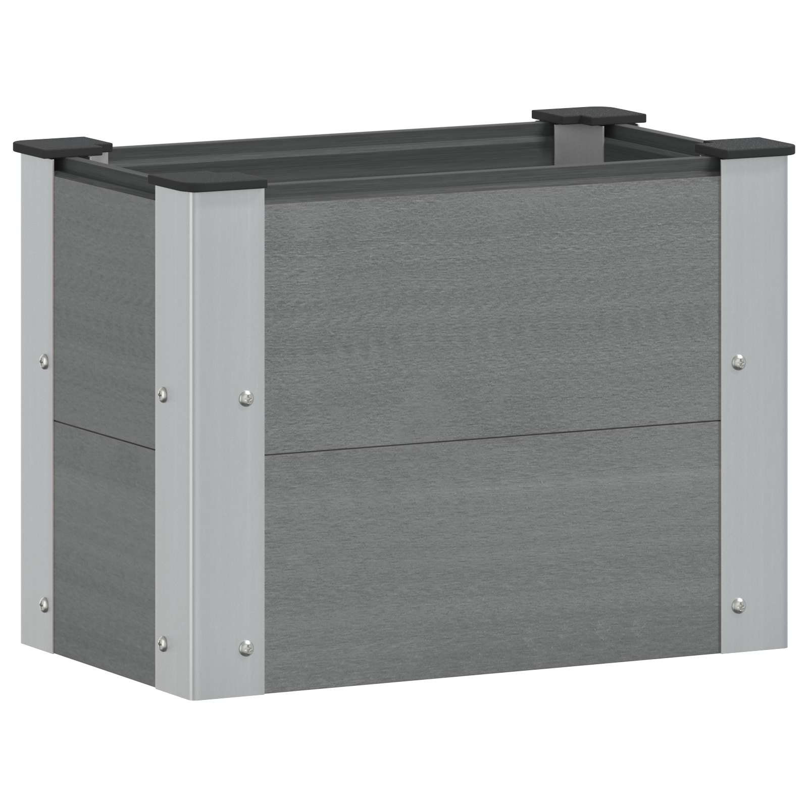 vidaXL Υπερυψωμένη Ζαρντινιέρα Γκρι 50 x 30 x 36 εκ WPC και Αλουμίνιο - Image 2