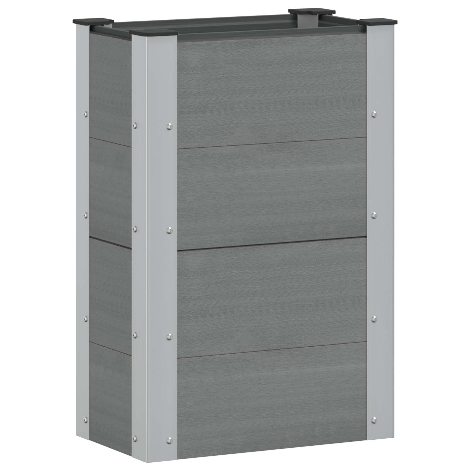 vidaXL Υπερυψωμένη Ζαρντινιέρα Γκρι 50 x 30 x 72 εκ WPC και Αλουμίνιο - Image 2