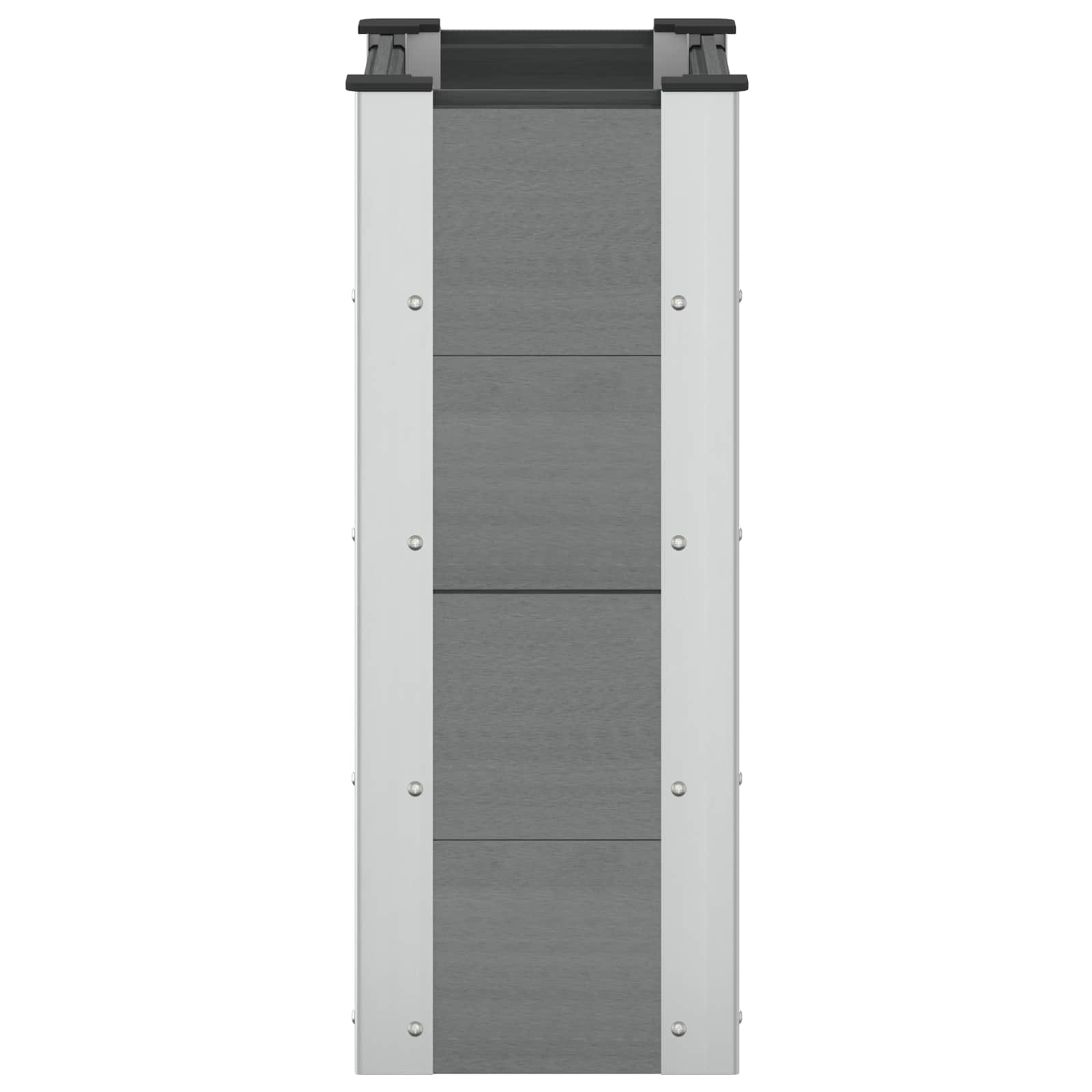 vidaXL Υπερυψωμένη Ζαρντινιέρα Γκρι 50 x 30 x 72 εκ WPC και Αλουμίνιο - Image 4