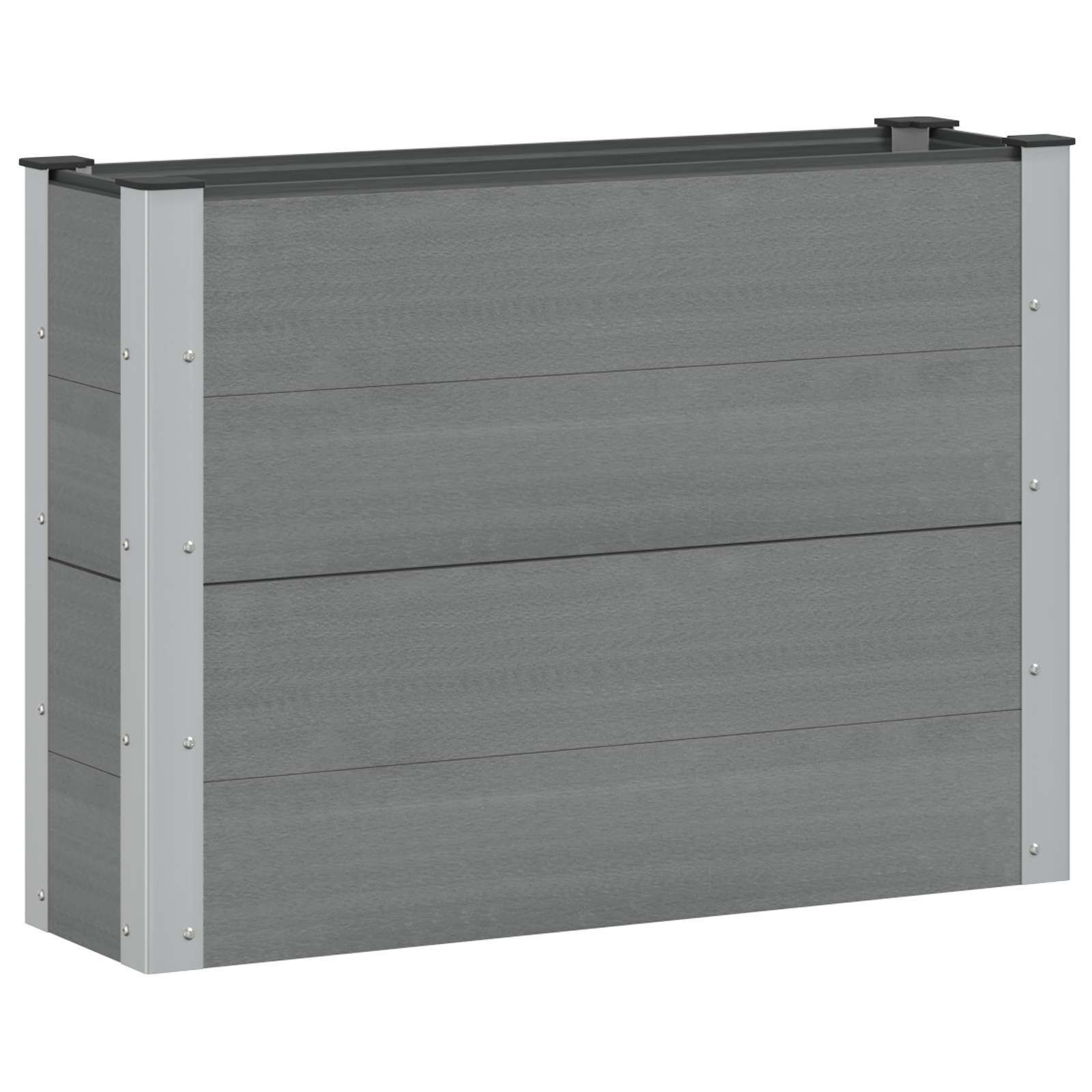 vidaXL Υπερυψωμένη Ζαρντινιέρα Γκρι 100 x 30 x 72 εκ WPC και Αλουμίνιο - Image 2