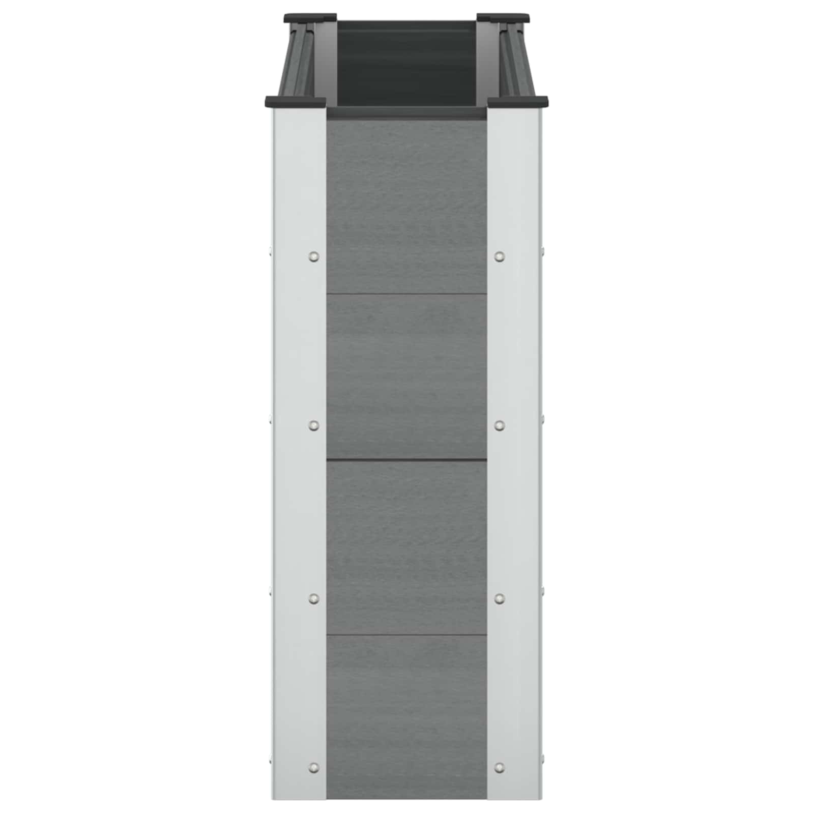 vidaXL Υπερυψωμένη Ζαρντινιέρα Γκρι 100 x 30 x 72 εκ WPC και Αλουμίνιο - Image 4