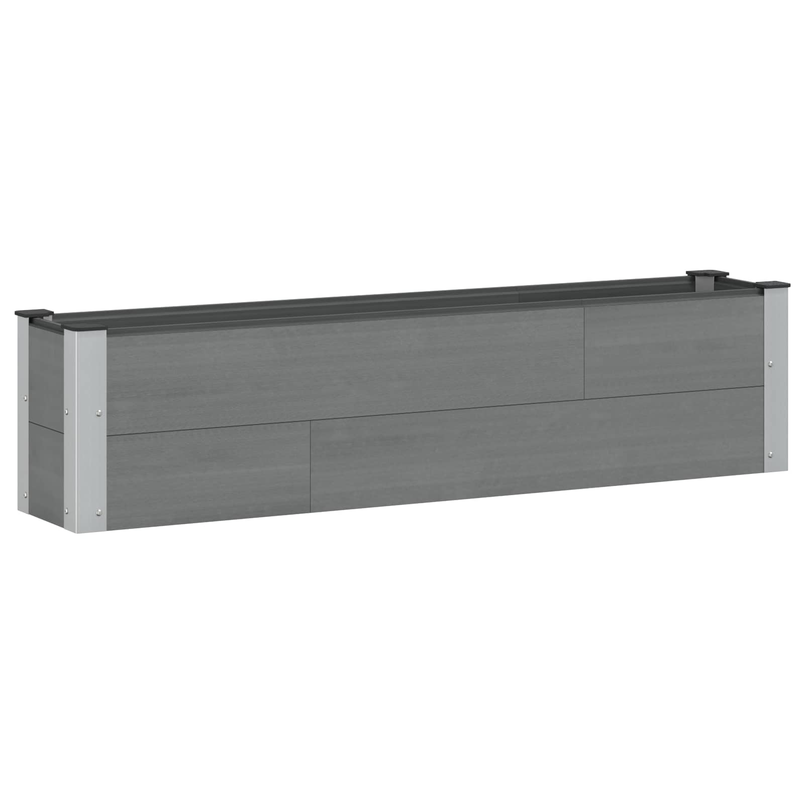 vidaXL Υπερυψωμένη Ζαρντινιέρα Γκρι 150 x 30 x 36 εκ WPC και Αλουμίνιο - Image 2