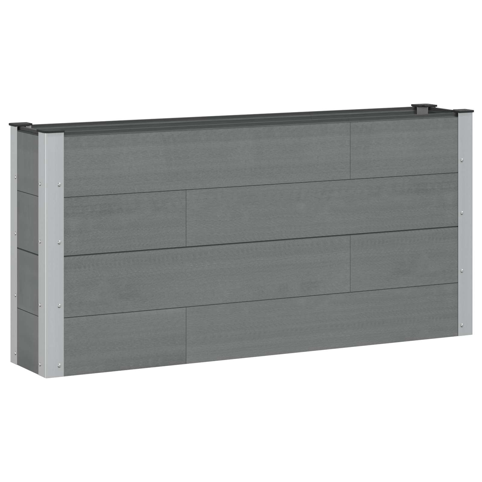 vidaXL Υπερυψωμένη Ζαρντινιέρα Γκρι 150 x 30 x 72 εκ WPC και Αλουμίνιο - Image 2