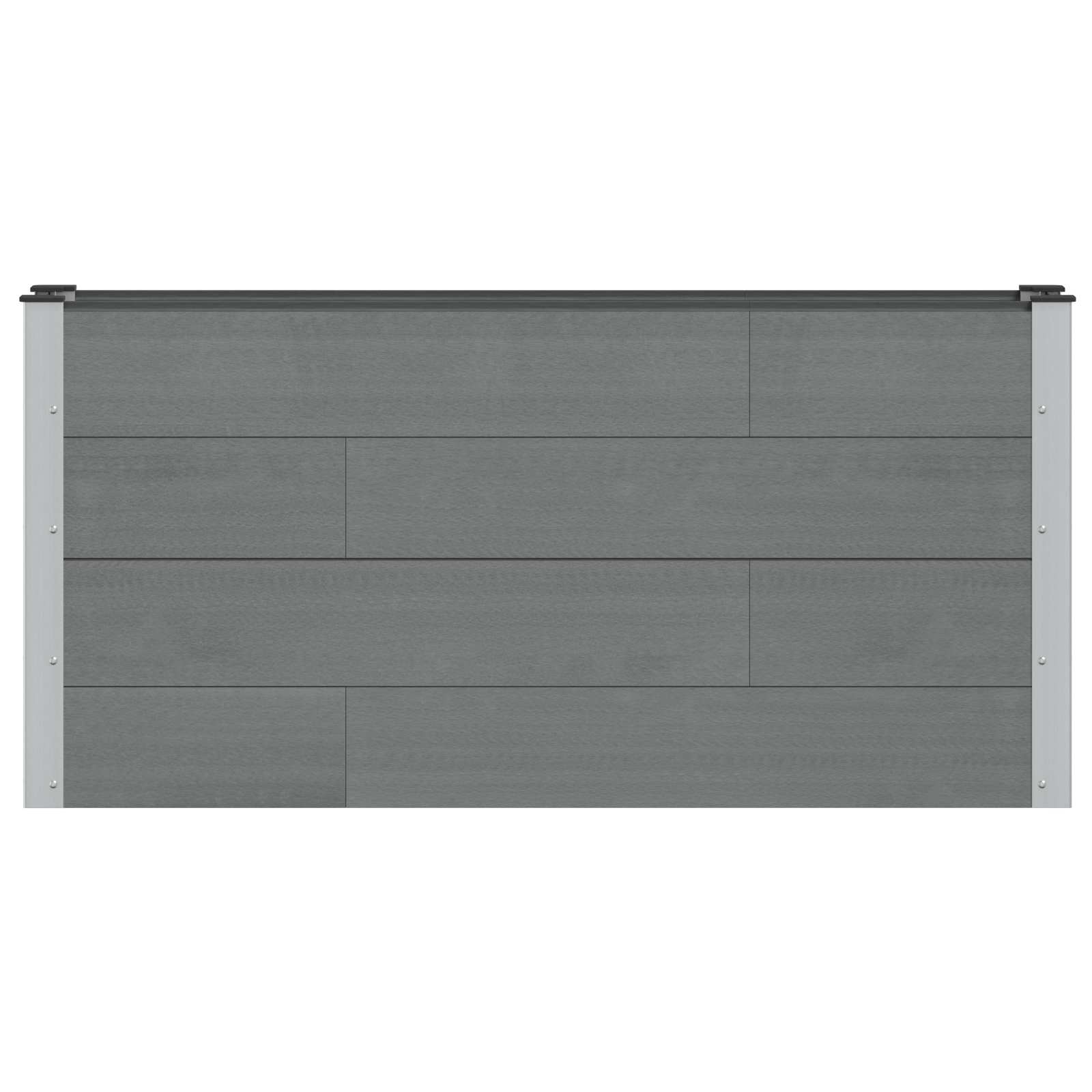 vidaXL Υπερυψωμένη Ζαρντινιέρα Γκρι 150 x 30 x 72 εκ WPC και Αλουμίνιο - Image 3