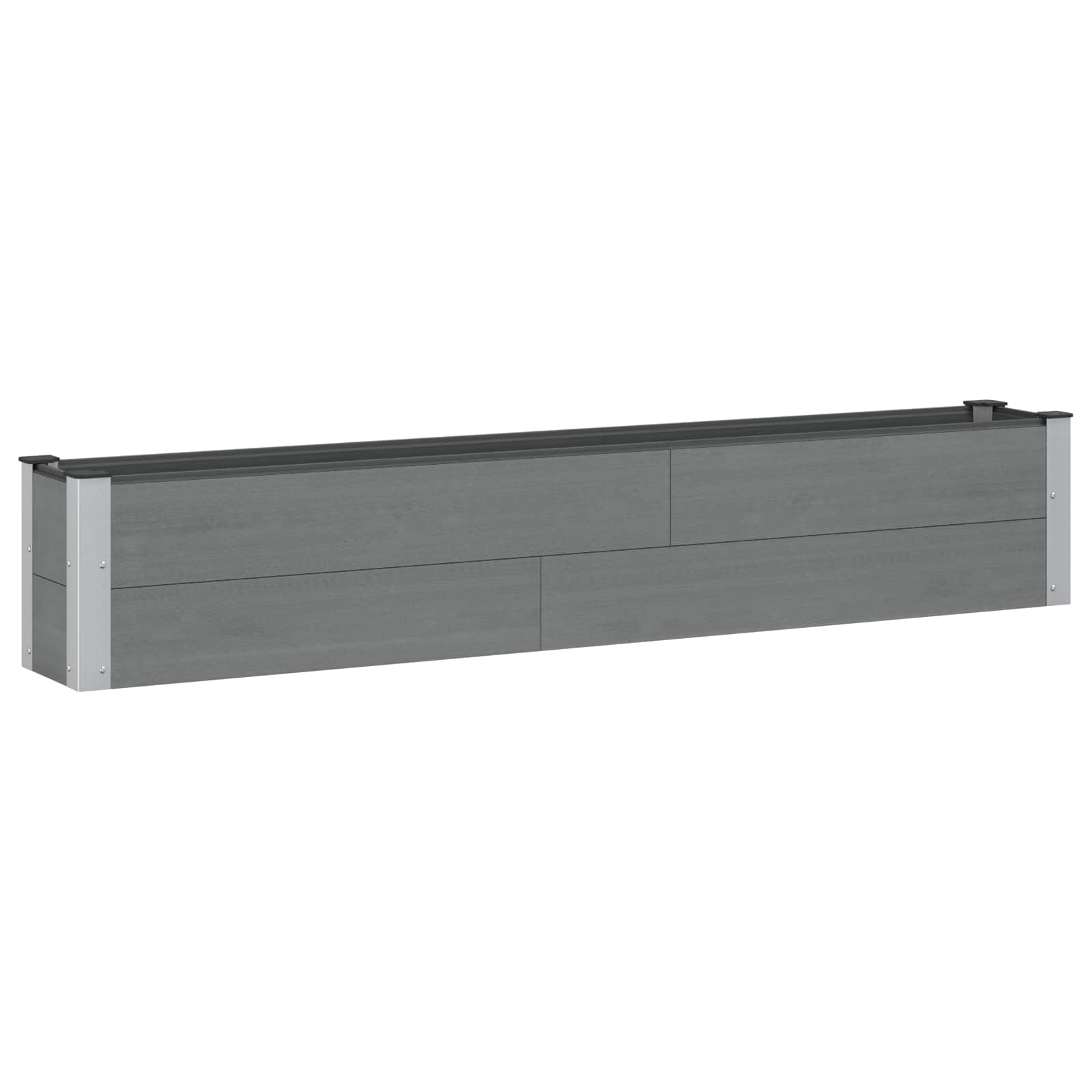 vidaXL Υπερυψωμένη Ζαρντινιέρα Γκρι 200 x 30 x 36 εκ WPC και Αλουμίνιο - Image 2