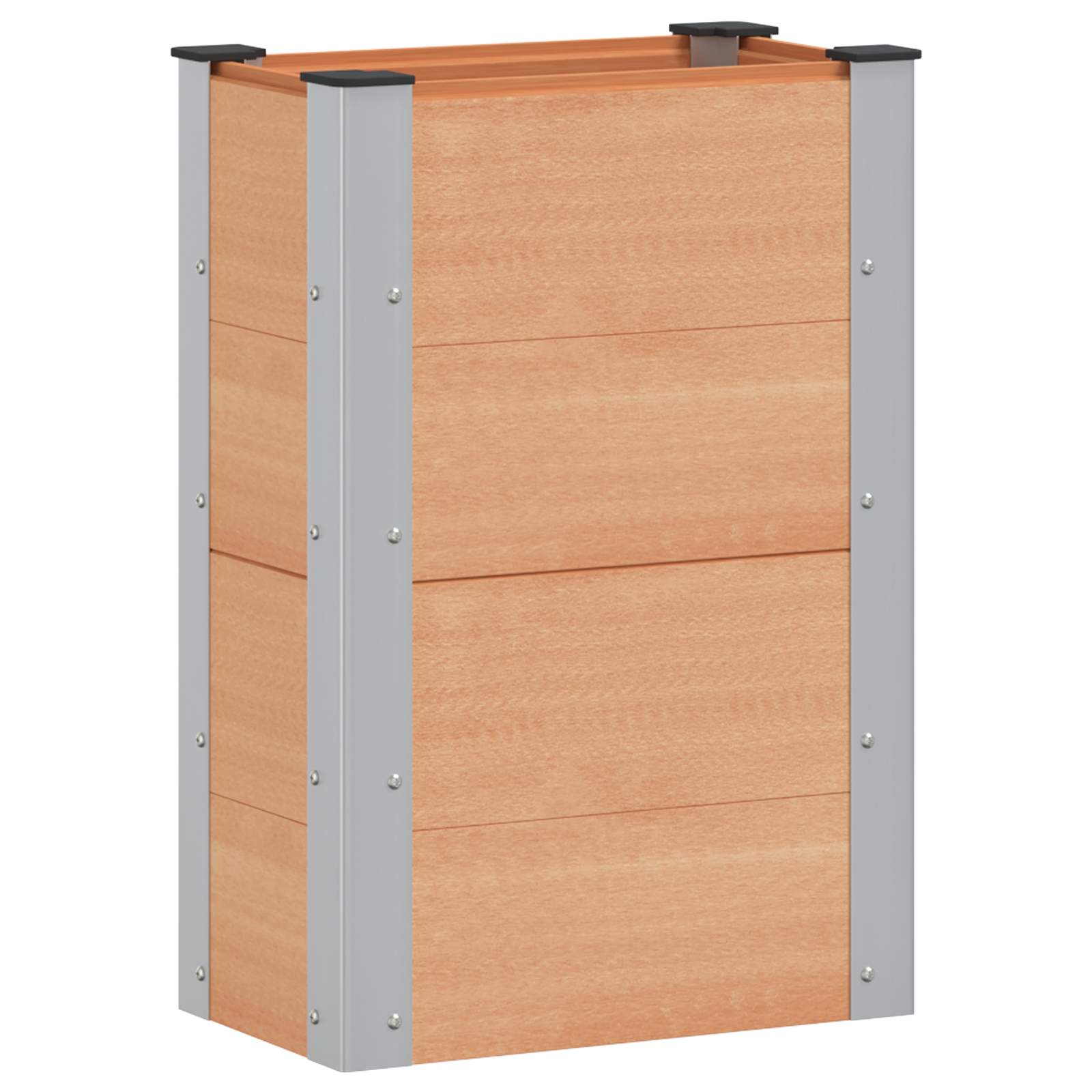 vidaXL Υπερυψωμένη Ζαρντινιέρα Καφέ 50 x 30 x 72 εκ WPC και Αλουμίνιο - Image 2