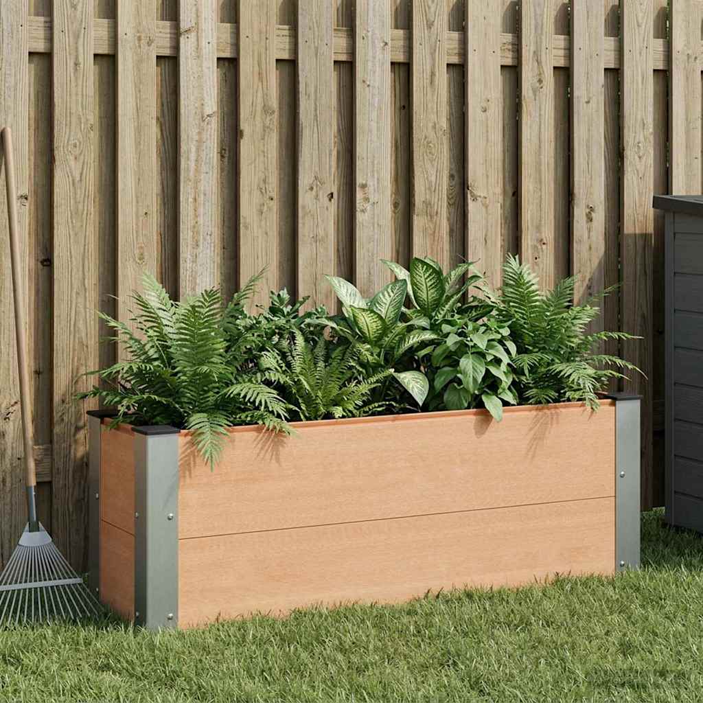 vidaXL Υπερυψωμένη Ζαρντινιέρα Καφέ 100 x 30 x 36 cm WPC και Αλουμίνιο