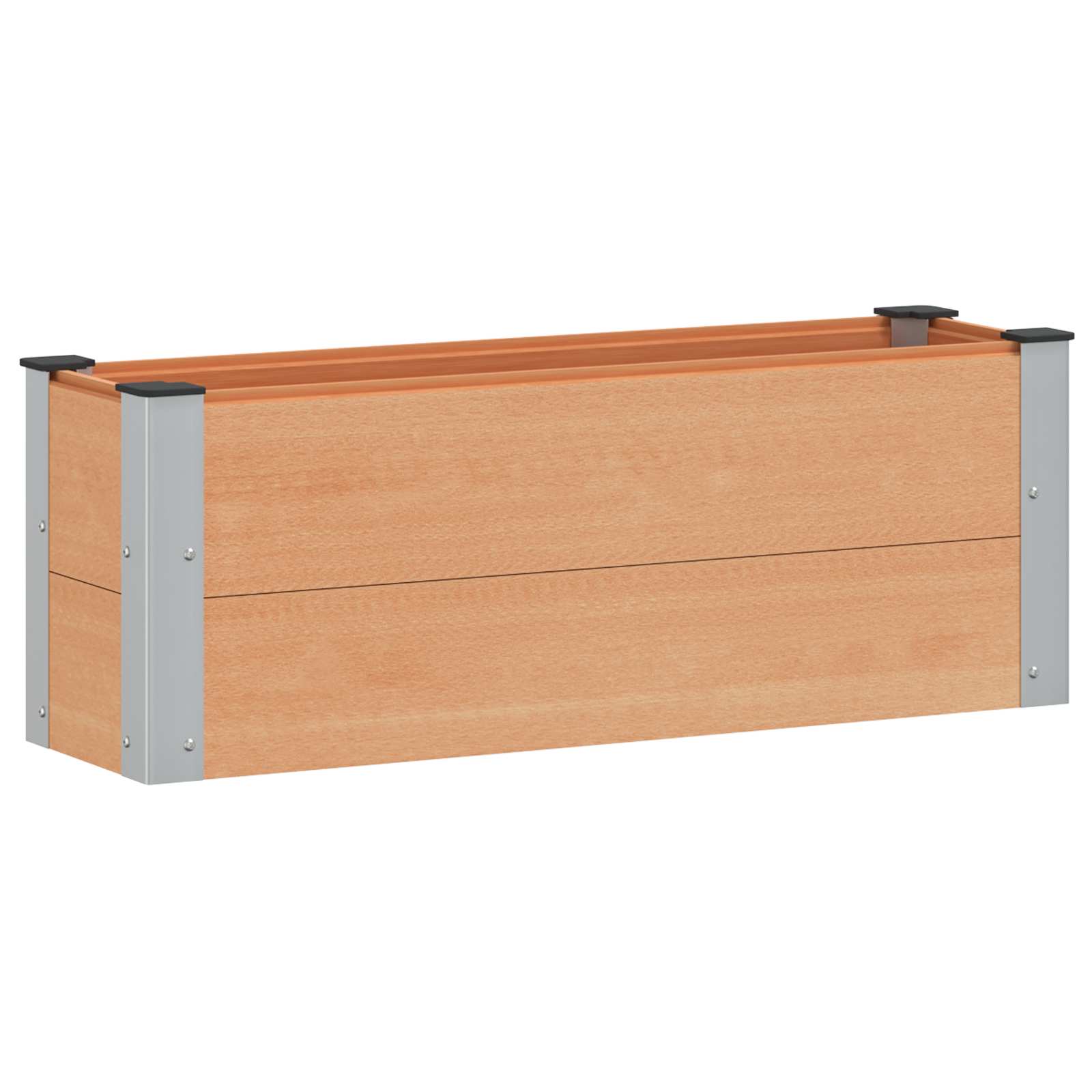 vidaXL Υπερυψωμένη Ζαρντινιέρα Καφέ 100 x 30 x 36 cm WPC και Αλουμίνιο - Image 2