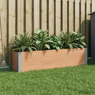 vidaXL Υπερυψωμένη Ζαρντινιέρα Καφέ 150 x 30 x 36 εκ WPC και Αλουμίνιο