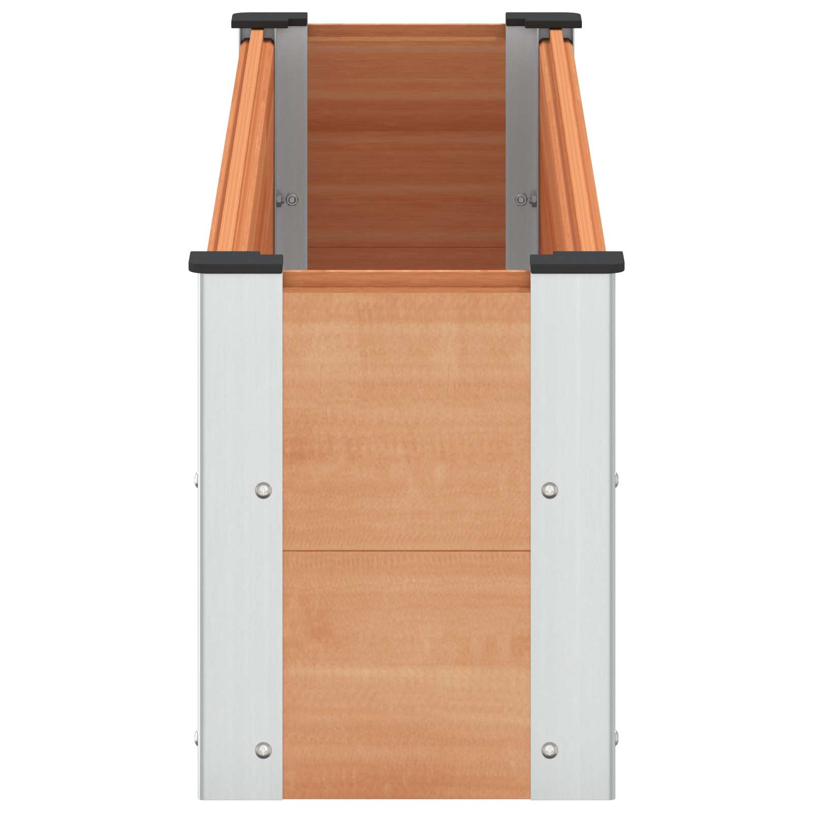 vidaXL Υπερυψωμένη Ζαρντινιέρα Καφέ 150 x 30 x 36 εκ WPC και Αλουμίνιο - Image 4