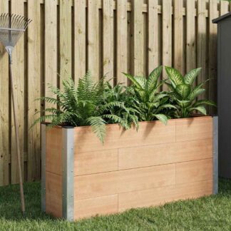 vidaXL Υπερυψωμένη Ζαρντινιέρα Καφέ 150 x 30 x 72 εκ WPC και Αλουμίνιο
