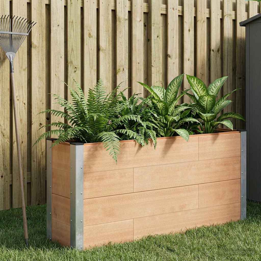 vidaXL Υπερυψωμένη Ζαρντινιέρα Καφέ 150 x 30 x 72 εκ WPC και Αλουμίνιο