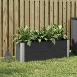 vidaXL Υπερυψωμένη Ζαρντινιέρα Μαύρο 100 x 30 x 36 cm
