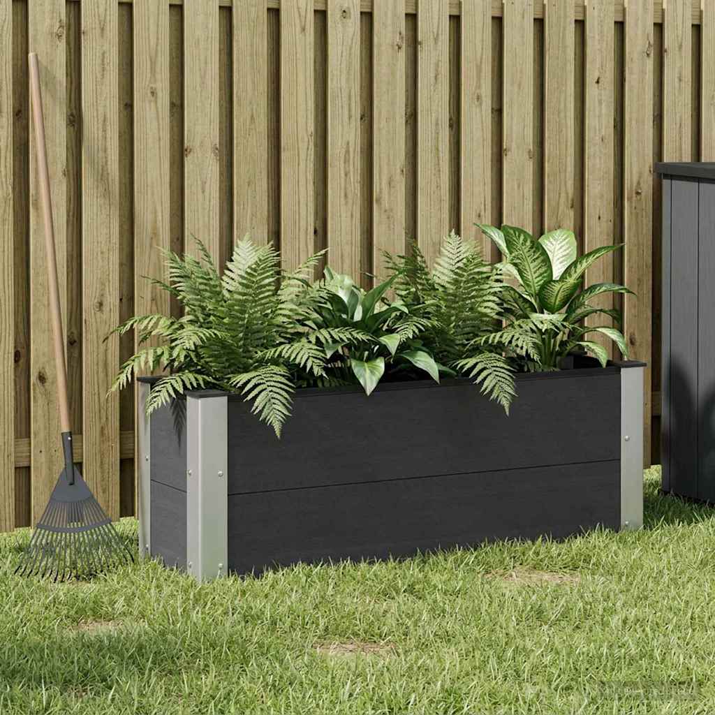 vidaXL Υπερυψωμένη Ζαρντινιέρα Μαύρο 100 x 30 x 36 cm