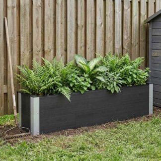 vidaXL Υπερυψωμένη Ζαρντινιέρα Μαύρο 150 x 30 x 36 εκ