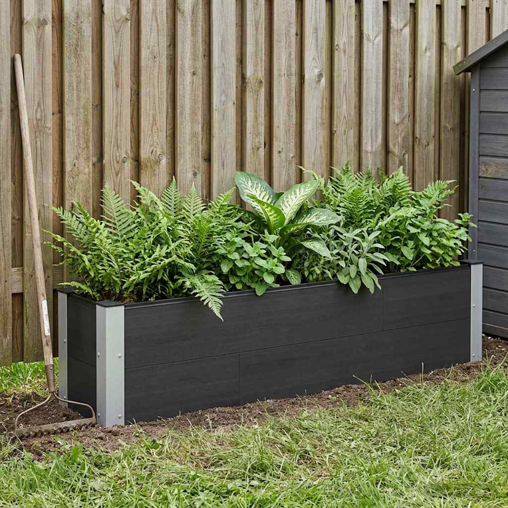 vidaXL Υπερυψωμένη Ζαρντινιέρα Μαύρο 150 x 30 x 36 εκ