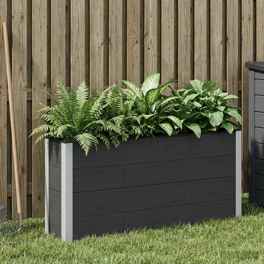 vidaXL Υπερυψωμένη Ζαρντινιέρα Μαύρο 150 x 30 x 72 εκ