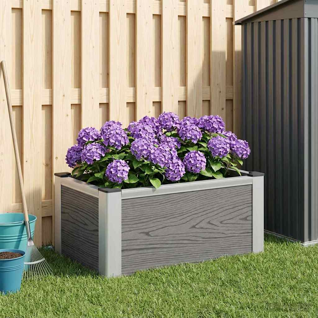 vidaXL Υπερυψωμένη Ζαρντινιέρα Γκρι 50 x 30 x 22 εκ WPC και Αλουμίνιο